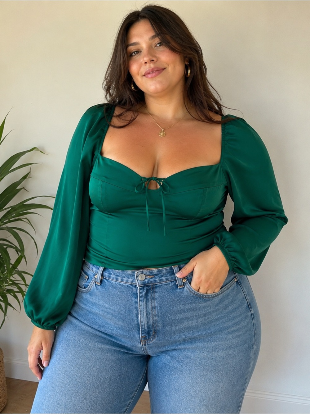NWT Aritzia Wilfred‎ Novella Satin Corset Inspired Dark Romantic Green 2XL Flaw